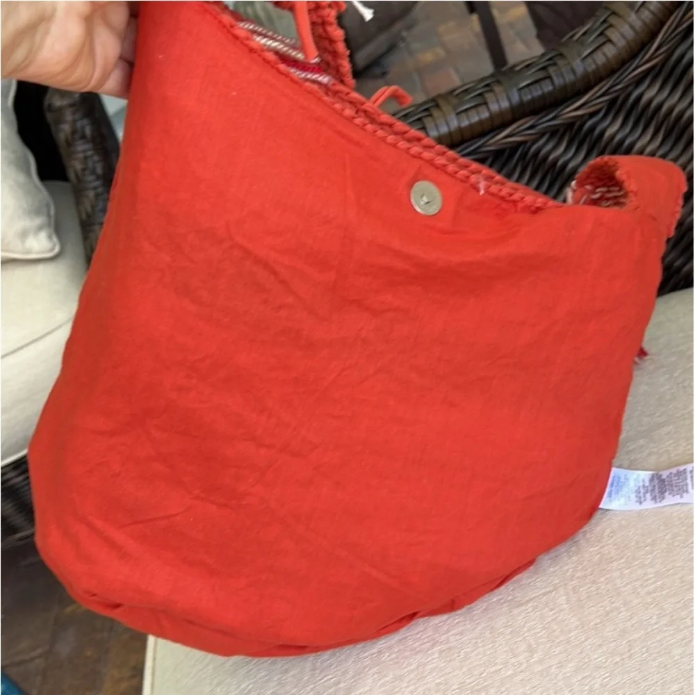 FREE PEOPLE Northbound Hobo Crochet Bag Cotton Stripe Multicolor Crossbody - Picture 14 of 16